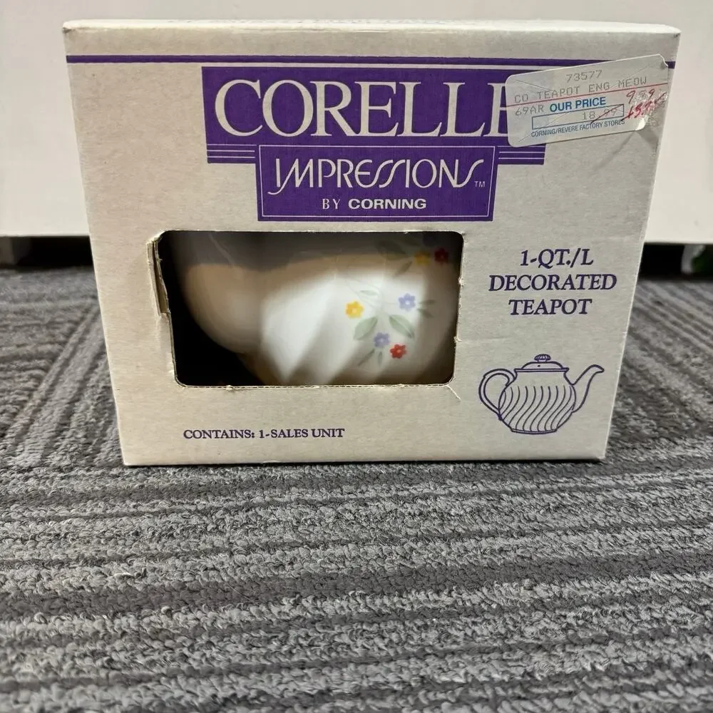 Corelle Impressions by Corning “English Meadow” 1-Quart Decorated Teapot | Vinta